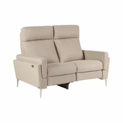 Canapé relax électrique tissu Boston - Naturel - 2 places - relax à gauche