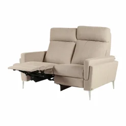Canapé relax électrique tissu Boston - Naturel - 2 places - relax à gauche