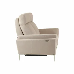 Canapé relax électrique tissu Boston - Naturel - 2 places - relax à gauche