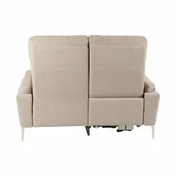 Canapé relax électrique tissu Boston - Naturel - 2 places - relax à gauche