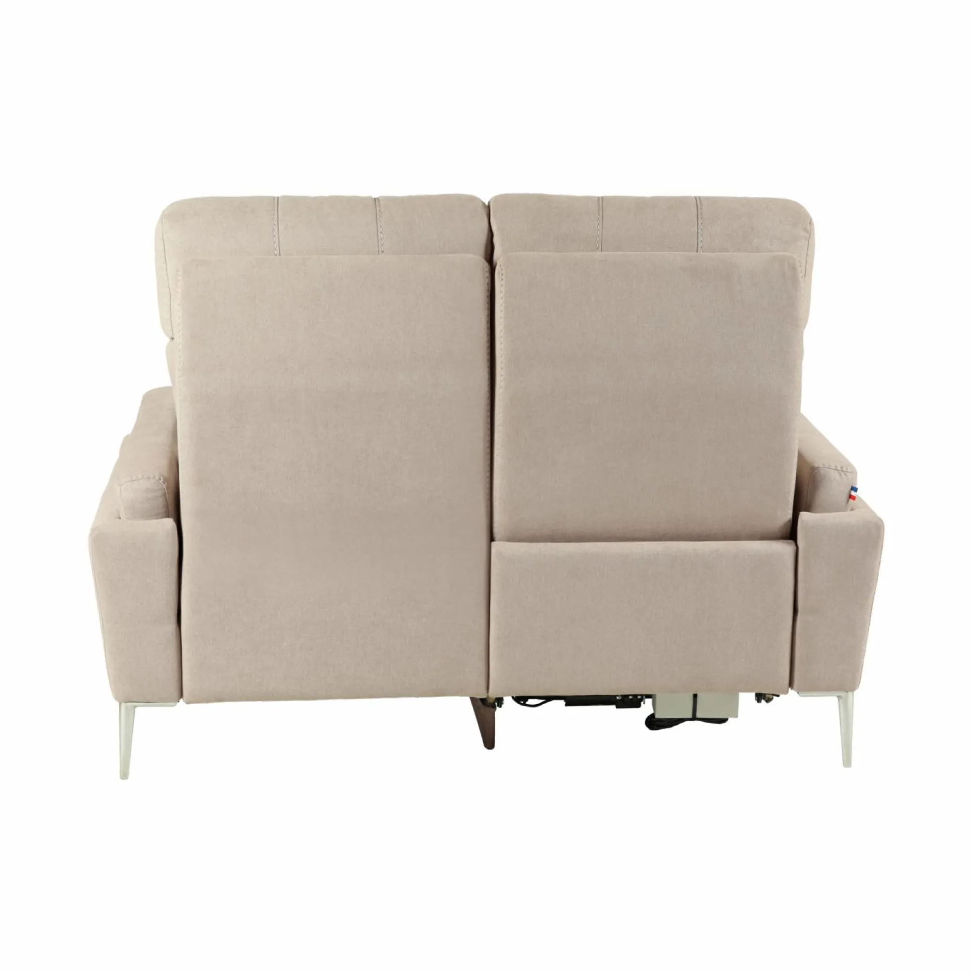 Canapé relax électrique tissu Boston - Naturel - 2 places - relax à gauche