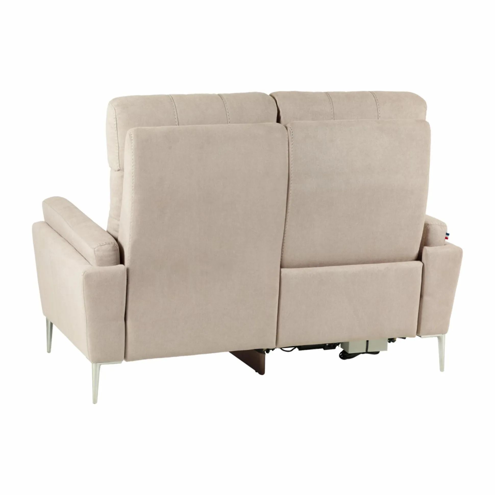 Canapé relax électrique tissu Boston - Naturel - 2 places - relax à gauche