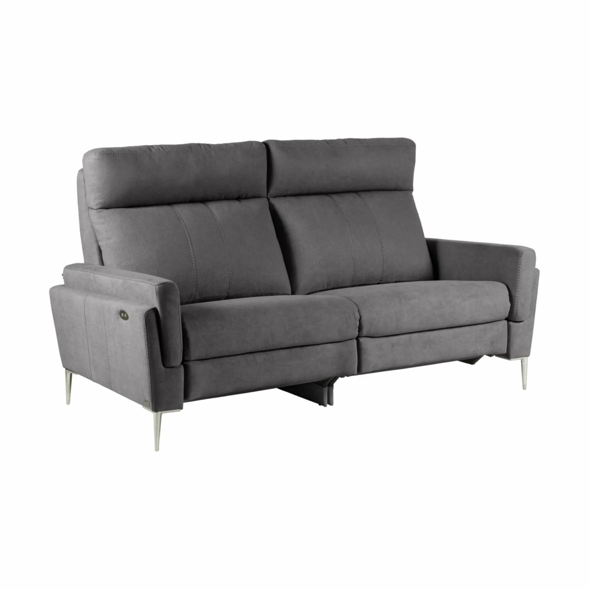 Canapé relax électrique tissu Boston - Ardoise - 3 places