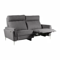 Canapé relax électrique tissu Boston - Ardoise - 3 places