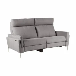 Canapé relax électrique tissu Boston - Gris Clair - 3 places