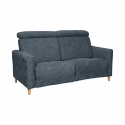 Canapé relax électrique tissu Chambord - Bleu - 3 places