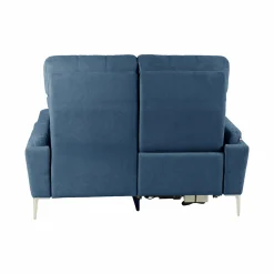 Canapé relax électrique tissu Boston - Bleu Jean - 2 places - relax à gauche