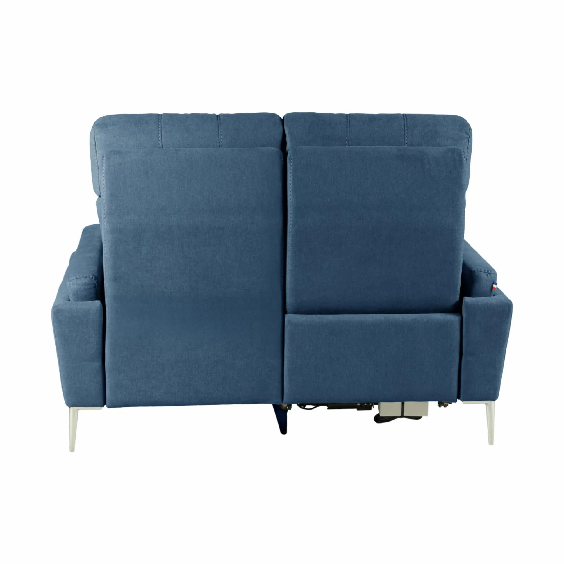 Canapé relax électrique tissu Boston - Bleu Jean - 2 places - relax à gauche