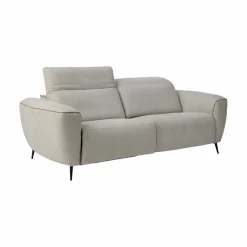 Canapé relax électrique tissu Marco - Gris Perle - 3 places