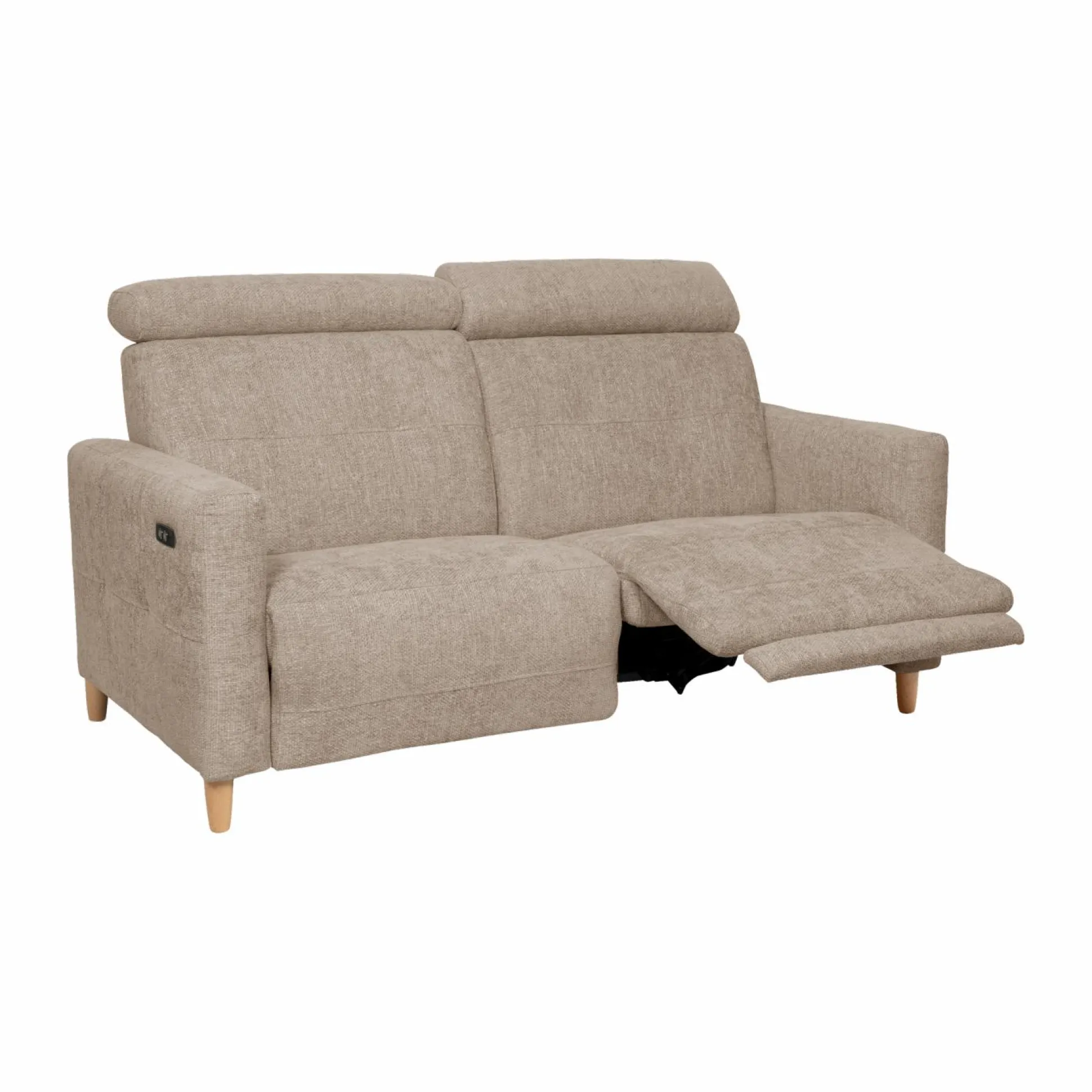 Canapé relax électrique tissu Chambord - Beige - 2 places