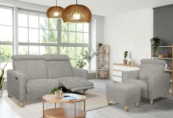 Canapé relax électrique tissu Chambord - Gris - 2 places