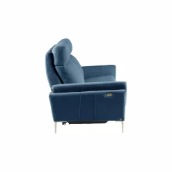 Canapé relax électrique tissu Boston - Bleu Jean - 3 places - relax à gauche