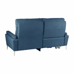 Canapé relax électrique tissu Boston - Bleu Jean - 3 places - relax à gauche