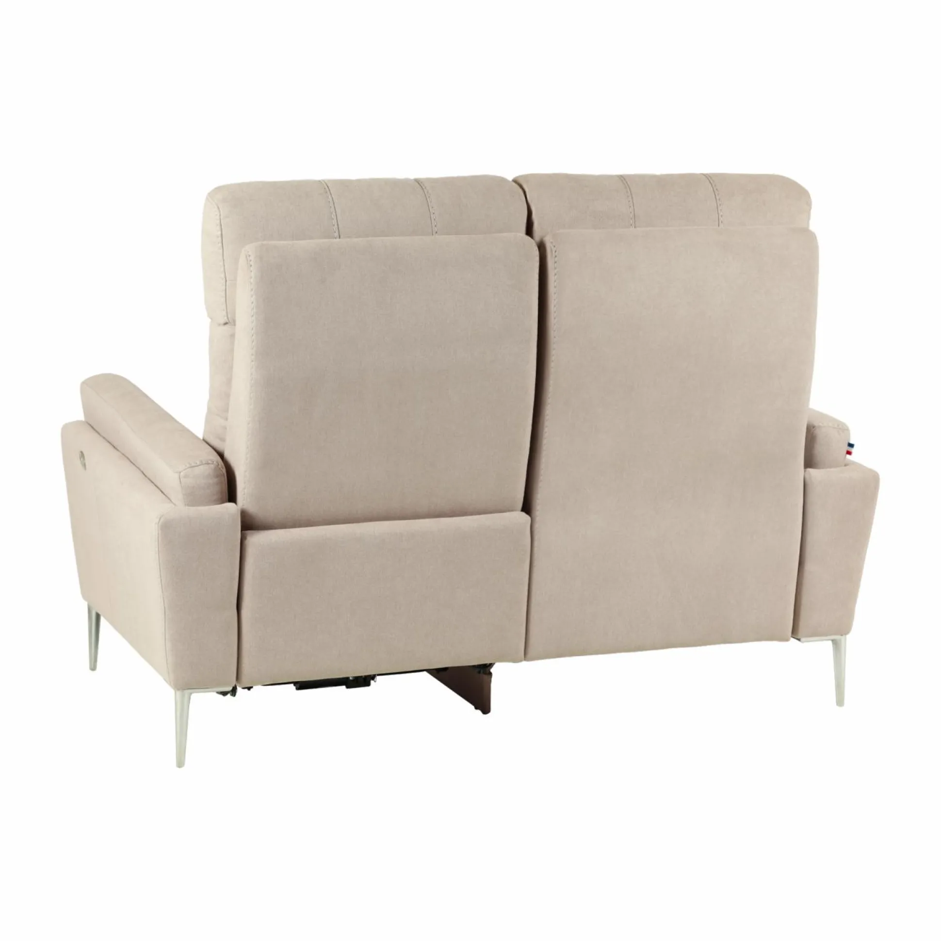 Canapé relax électrique tissu Boston - Naturel - 2 places - relax à droite