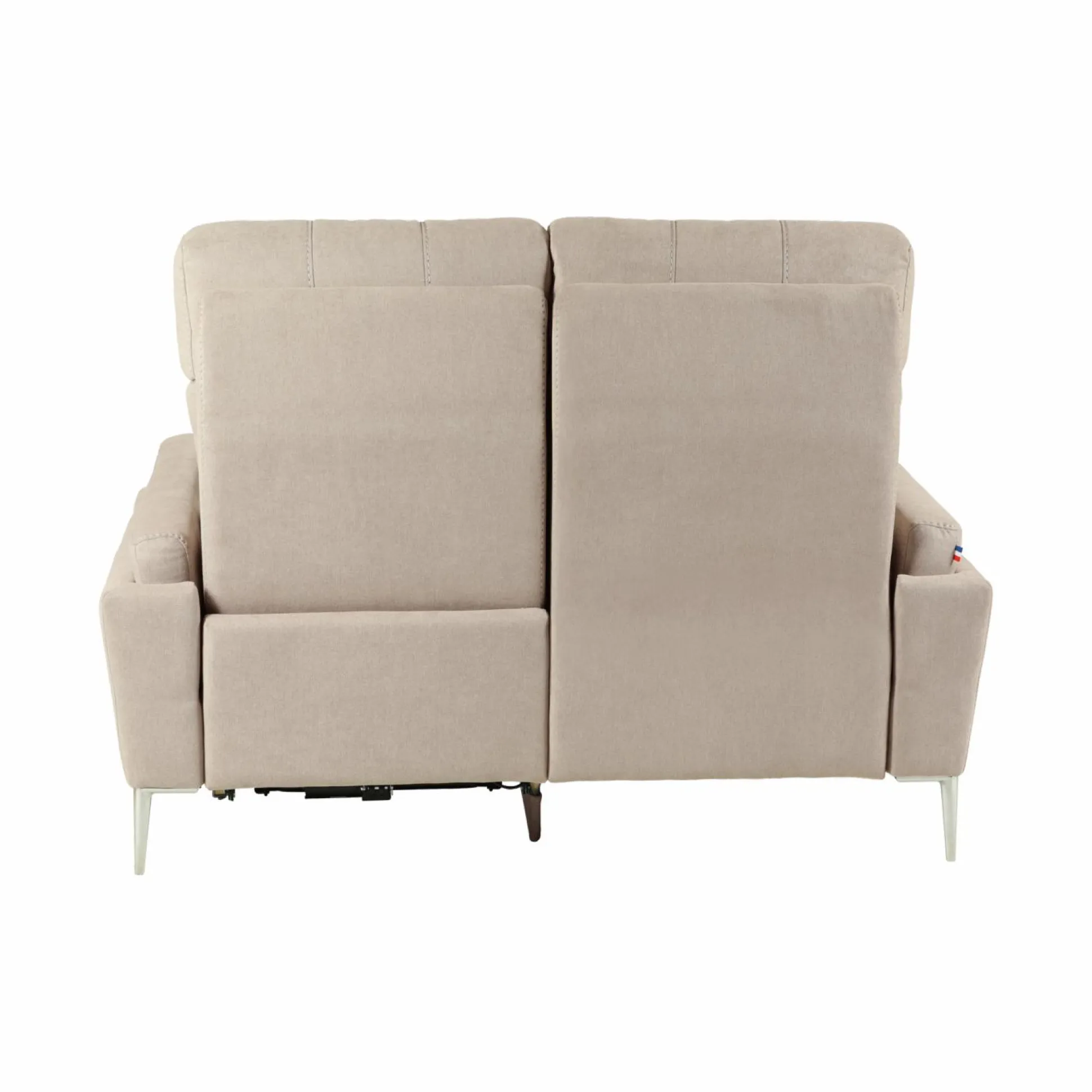 Canapé relax électrique tissu Boston - Naturel - 2 places - relax à droite