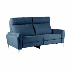 Canapé relax électrique tissu Boston - Bleu Jean - 3 places - relax à droite