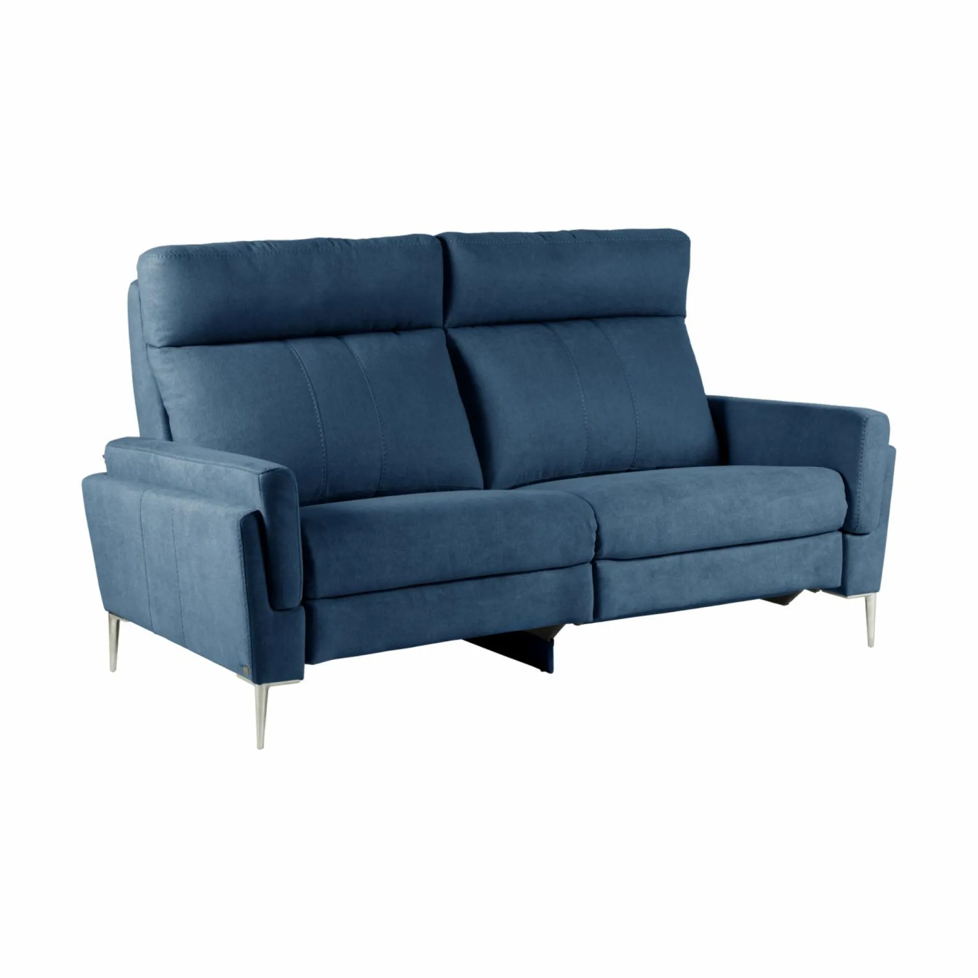 Canapé relax électrique tissu Boston - Bleu Jean - 3 places - relax à droite