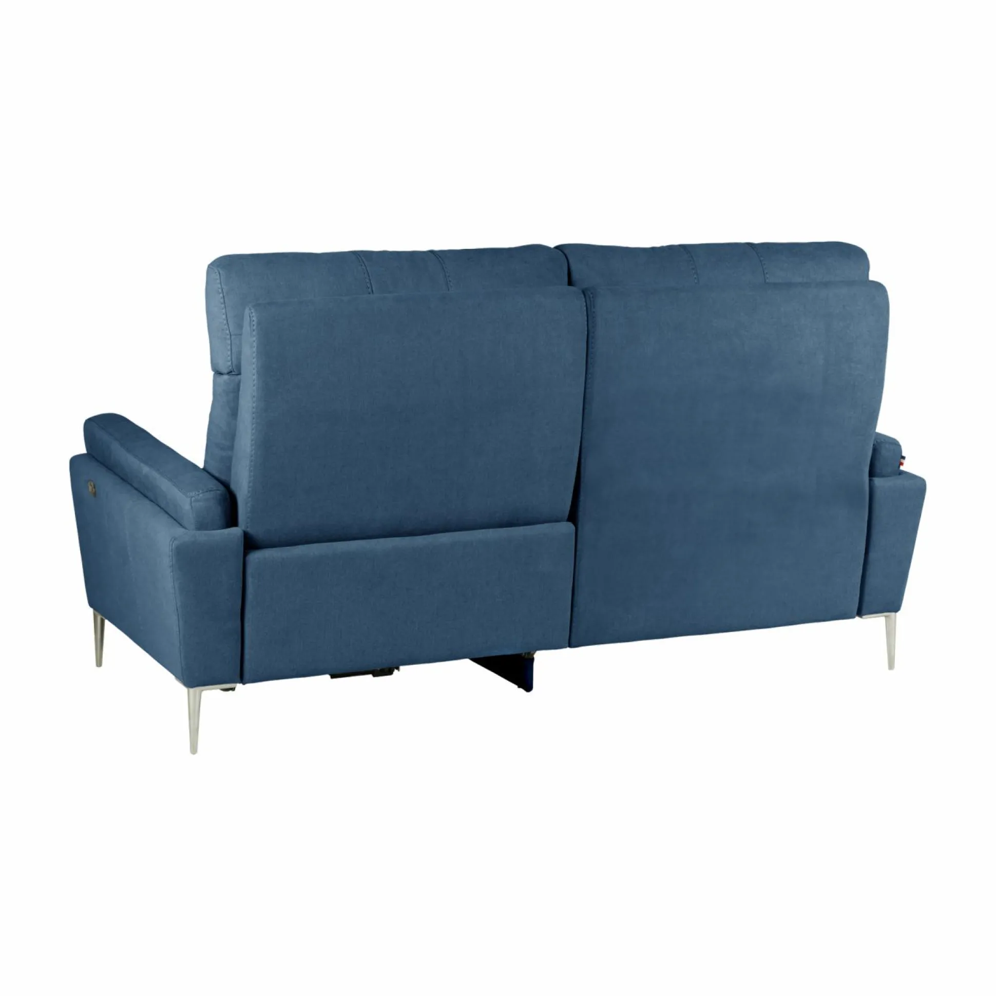 Canapé relax électrique tissu Boston - Bleu Jean - 3 places - relax à droite