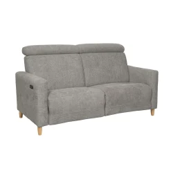 Canapé relax électrique tissu Chambord - Gris - Grand 2 places