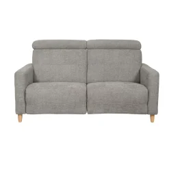 Canapé relax électrique tissu Chambord - Gris - Grand 2 places