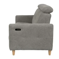 Canapé relax électrique tissu Chambord - Gris - Grand 2 places