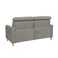 Canapé relax électrique tissu Chambord - Gris - Grand 2 places