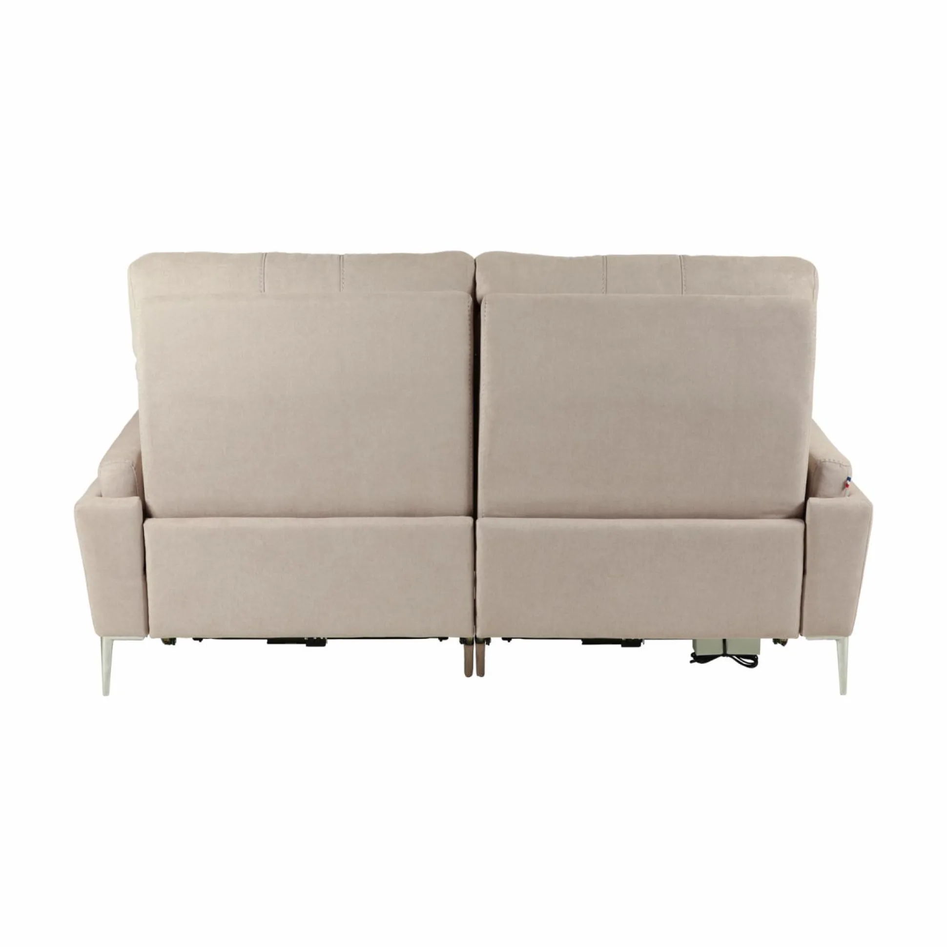 Canapé relax électrique tissu Boston - Naturel - 3 places