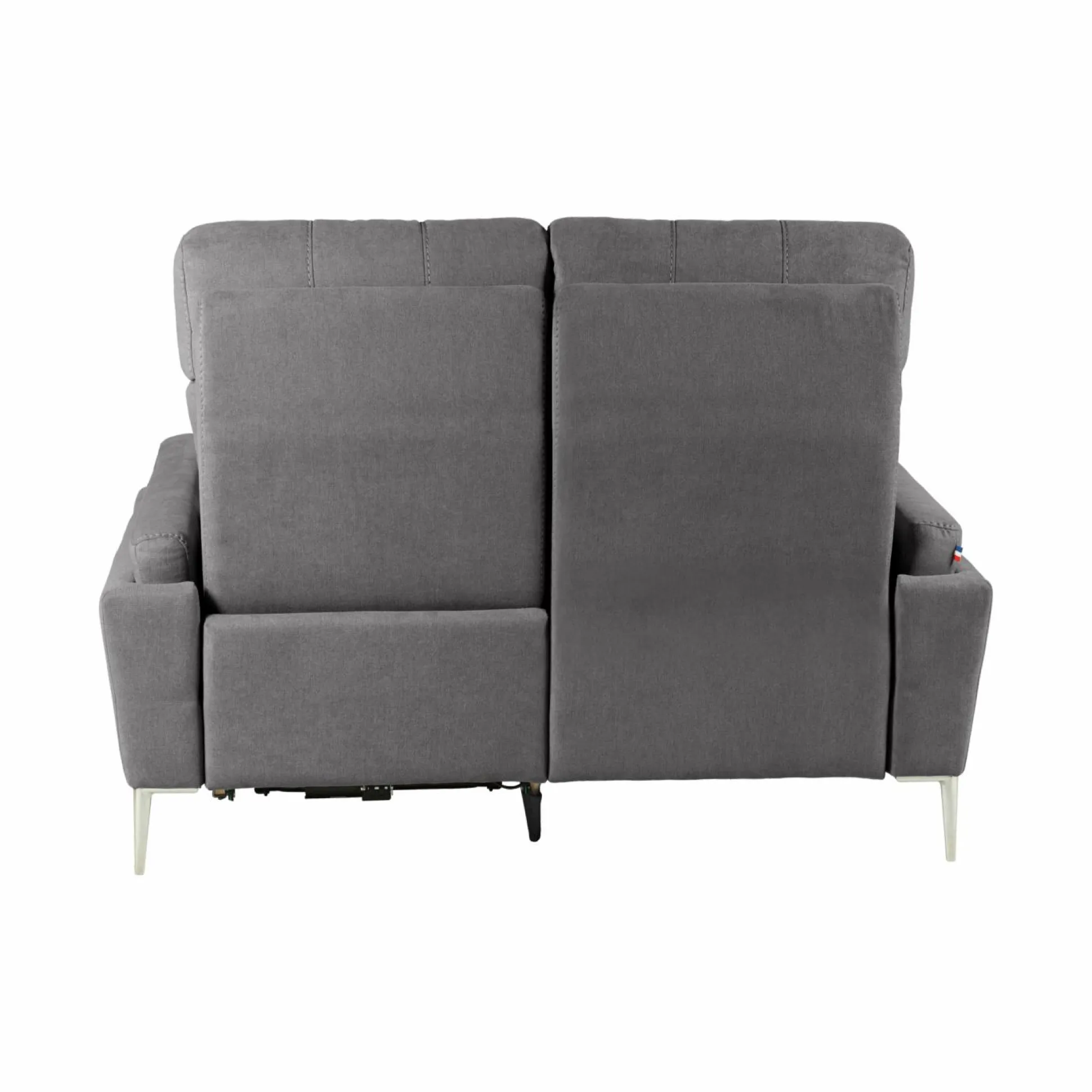 Canapé relax électrique tissu Boston - Ardoise - 2 places - relax à droite