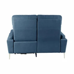 Canapé relax électrique tissu Boston - Bleu Jean - 2 places - relax à droite