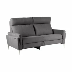 Canapé relax électrique tissu Boston - Ardoise - 3 places - relax à gauche