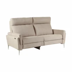 Canapé relax électrique tissu Boston - Naturel - 3 places - relax à gauche