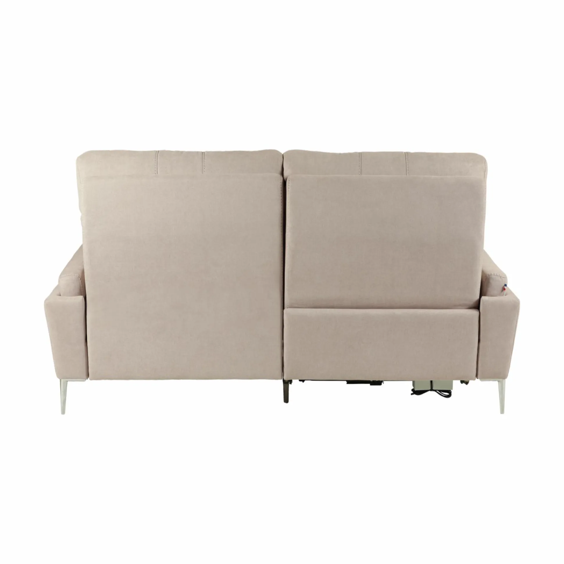 Canapé relax électrique tissu Boston - Naturel - 3 places - relax à gauche