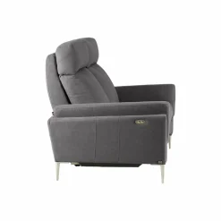 Canapé relax électrique tissu Boston - Ardoise - 2 places - relax à gauche