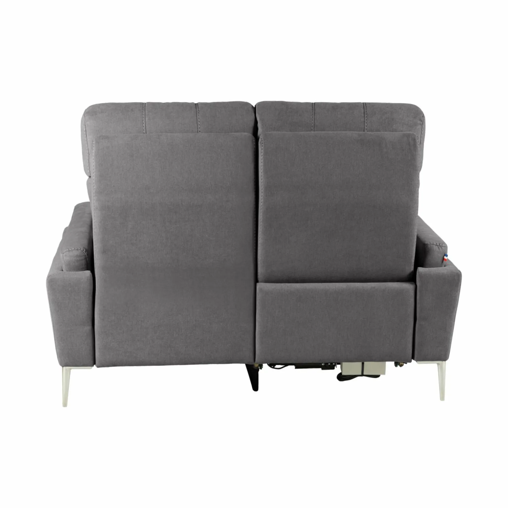Canapé relax électrique tissu Boston - Ardoise - 2 places - relax à gauche