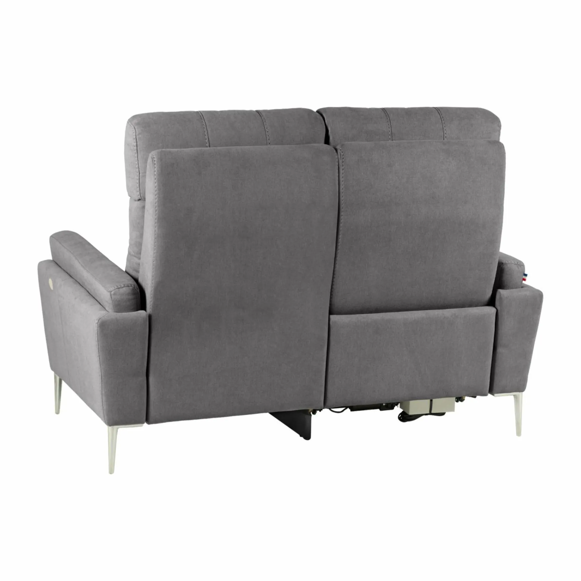 Canapé relax électrique tissu Boston - Ardoise - 2 places - relax à gauche