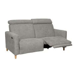 Canapé relax électrique tissu Chambord - Gris - 3 places