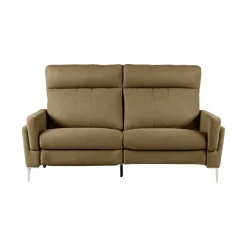 Canapé relax électrique tissu Boston - Kaki - 3 places - relax à gauche