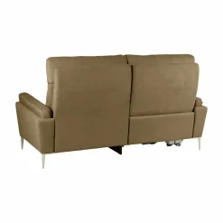 Canapé relax électrique tissu Boston - Kaki - 3 places - relax à gauche