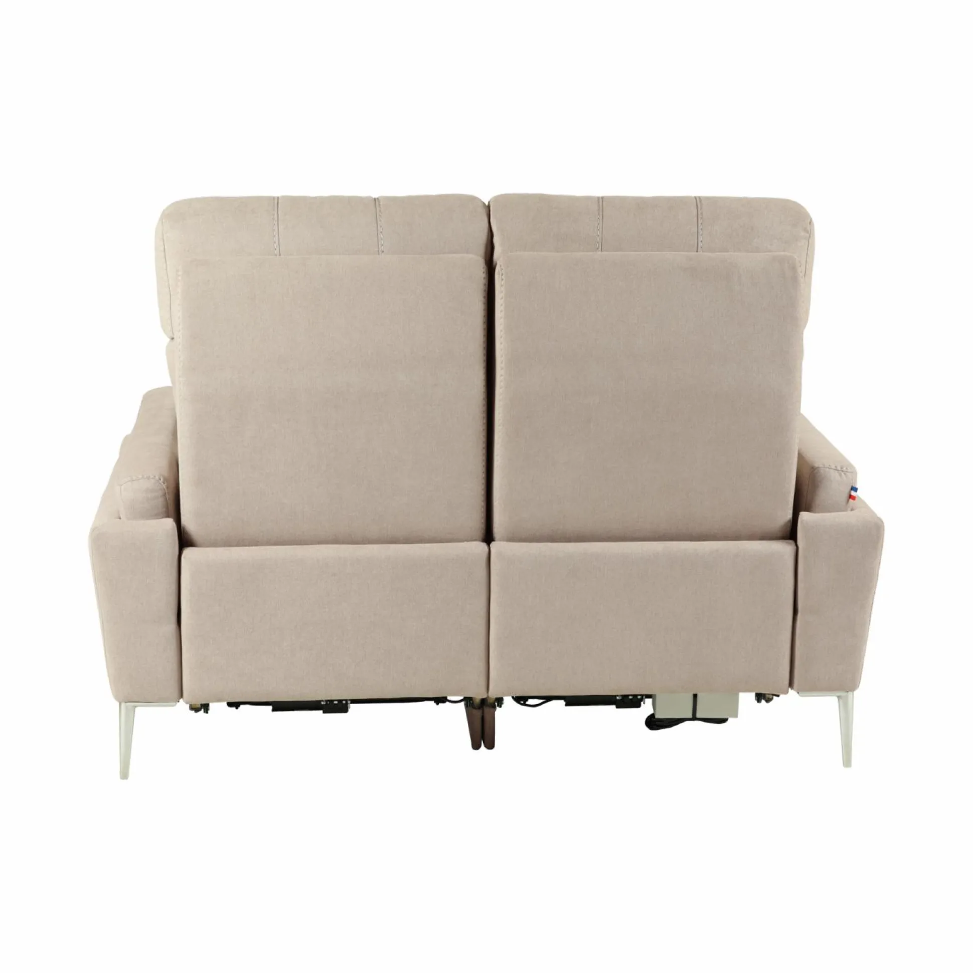 Canapé relax électrique tissu Boston - Naturel - 2 places