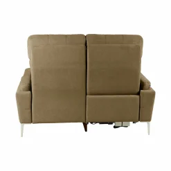 Canapé relax électrique tissu Boston - Kaki - 2 places - relax à gauche