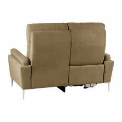 Canapé relax électrique tissu Boston - Kaki - 2 places - relax à gauche