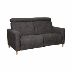 Canapé relax électrique tissu Chambord - Noir - Grand 2 places