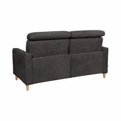 Canapé relax électrique tissu Chambord - Noir - Grand 2 places