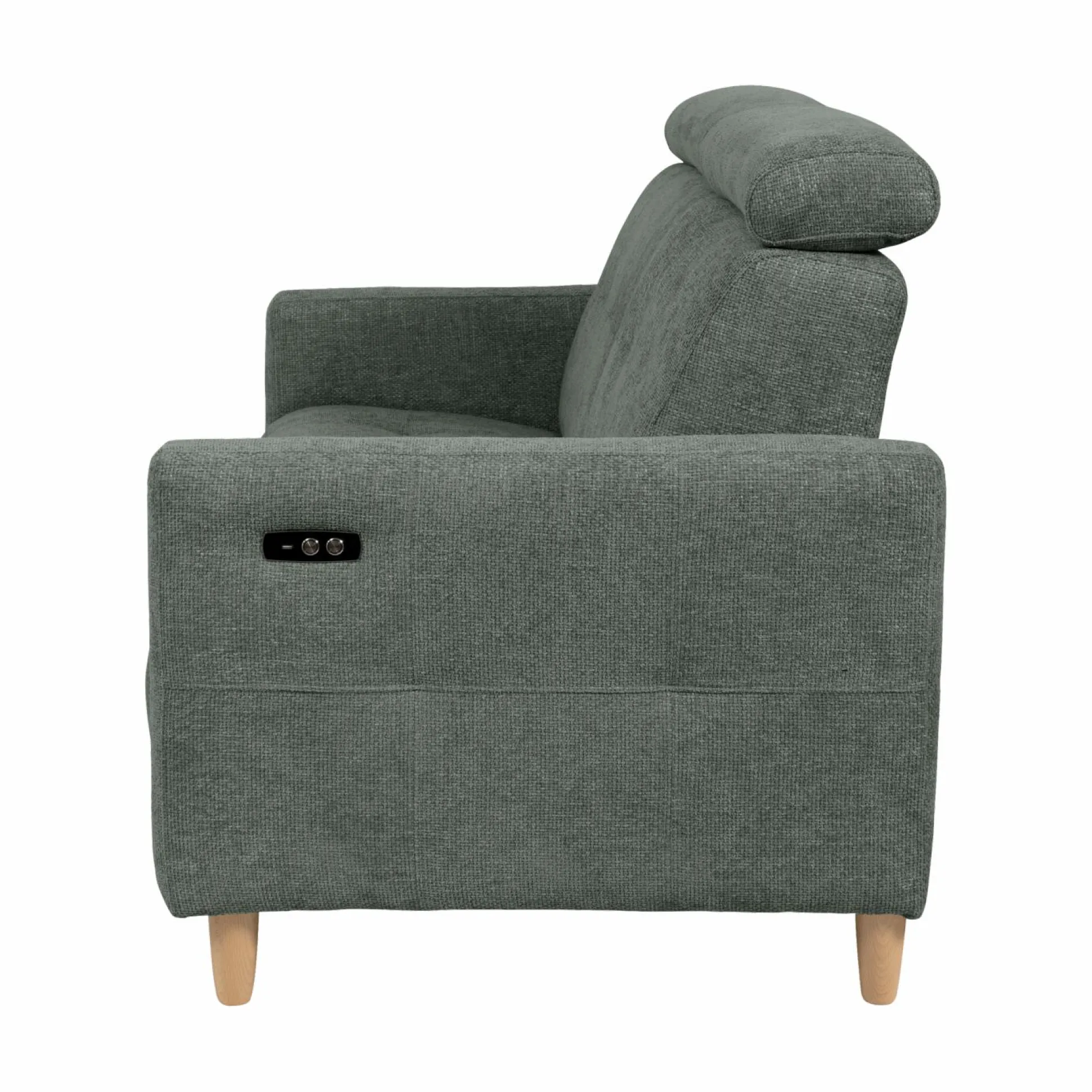 Canapé relax électrique tissu Chambord - Lierre - 2 places