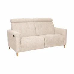 Canapé relax électrique tissu Chambord - Ivoire - Grand 2 places