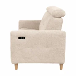Canapé relax électrique tissu Chambord - Ivoire - Grand 2 places
