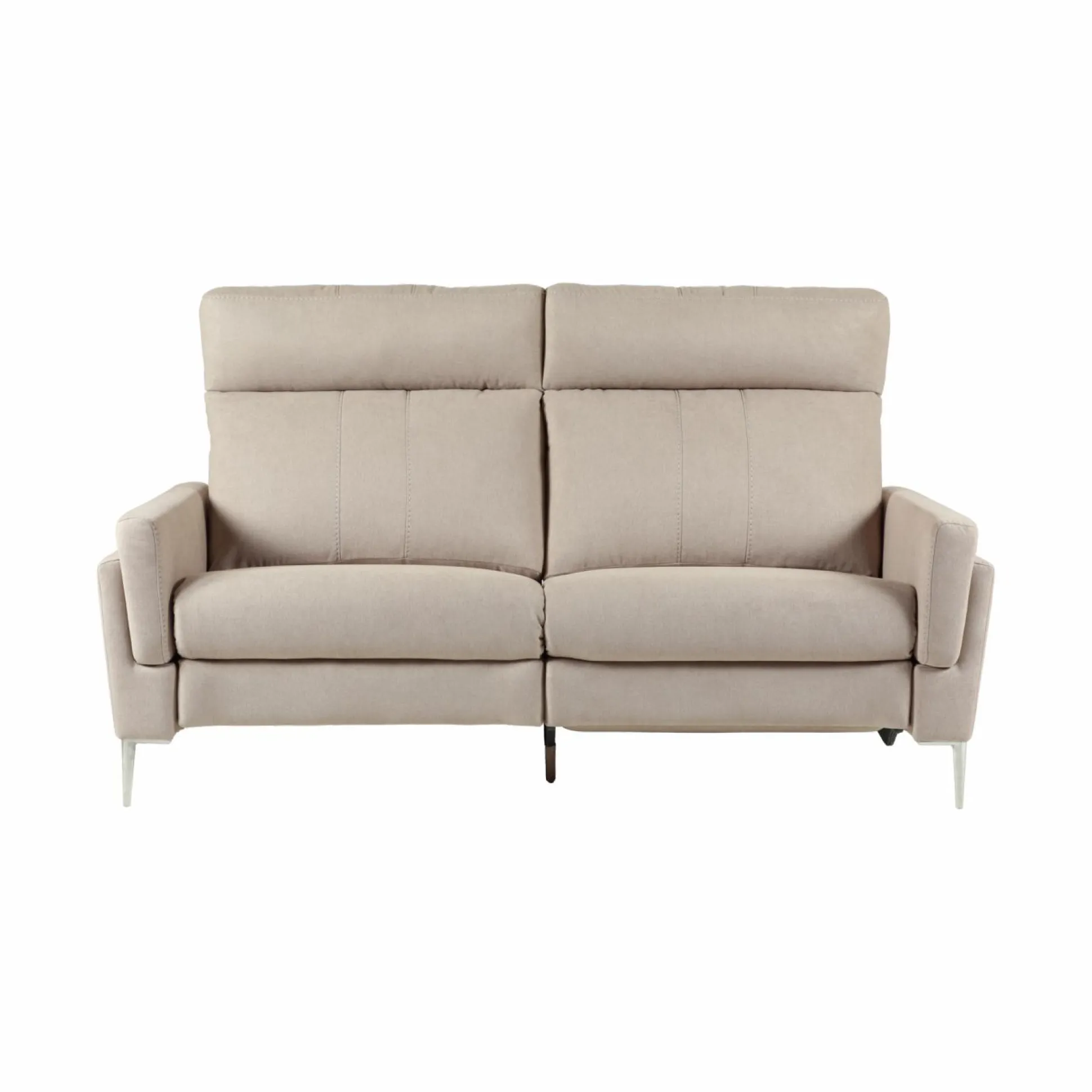 Canapé relax électrique tissu Boston - Naturel - 3 places - relax à droite