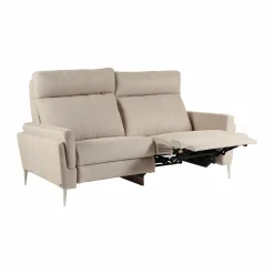 Canapé relax électrique tissu Boston - Naturel - 3 places - relax à droite