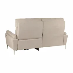 Canapé relax électrique tissu Boston - Naturel - 3 places - relax à droite