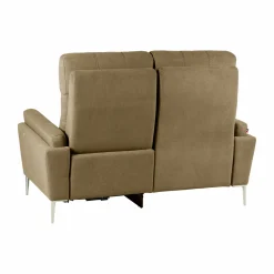 Canapé relax électrique tissu Boston - Kaki - 2 places - relax à droite